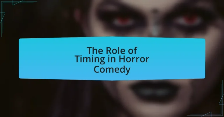 The Role of Timing in Horror Comedy