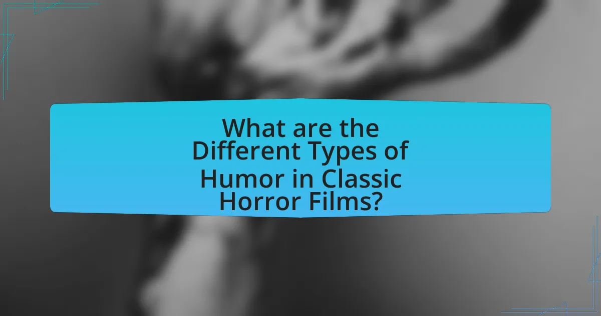What are the Different Types of Humor in Classic Horror Films?