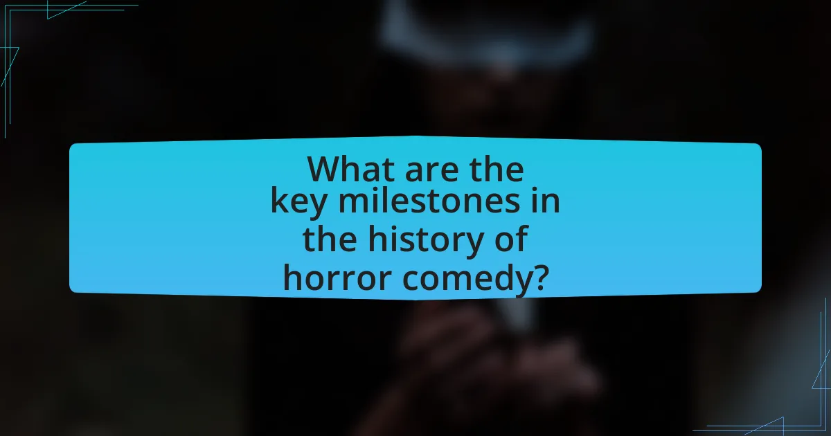 What are the key milestones in the history of horror comedy?