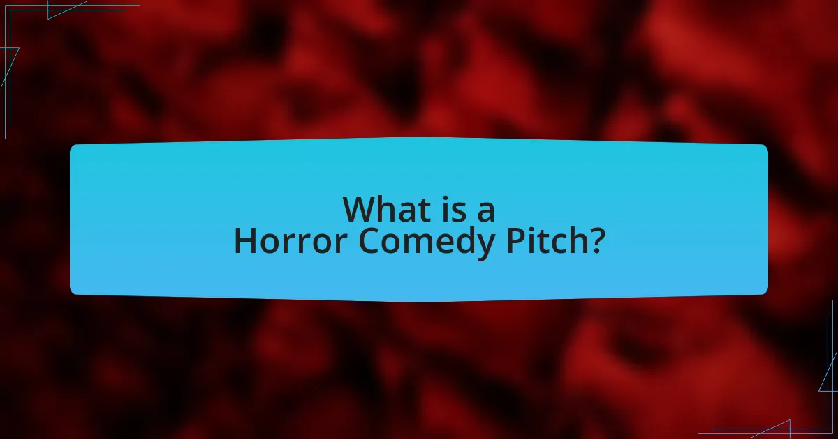 What is a Horror Comedy Pitch?
